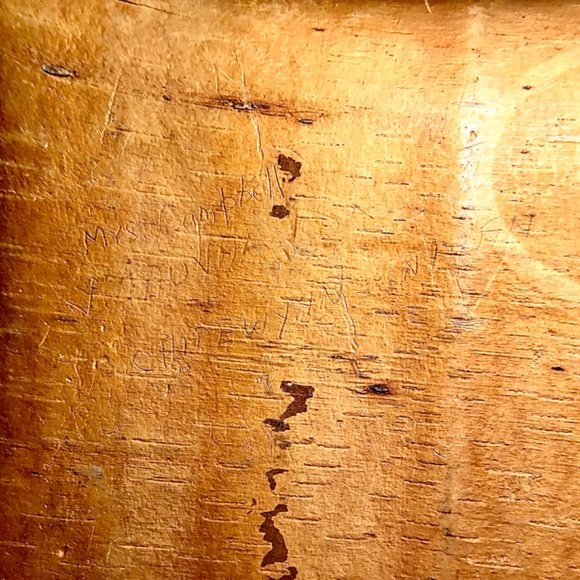 Vintage Authentic Signed Chipewyan Indian Birch Bark Basket - Picture 12 of 12